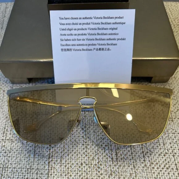 Victoria Beckham Gold Mirrored Sunglasses